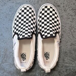 Vans classic slip on Asher blk & wht “Checkers” EUC size 7 YT worn twice